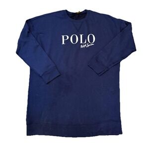 Polo Ralph Lauren Men's Long Sleeve Navy Blue T shirt Sz XXL Spell Out Logo